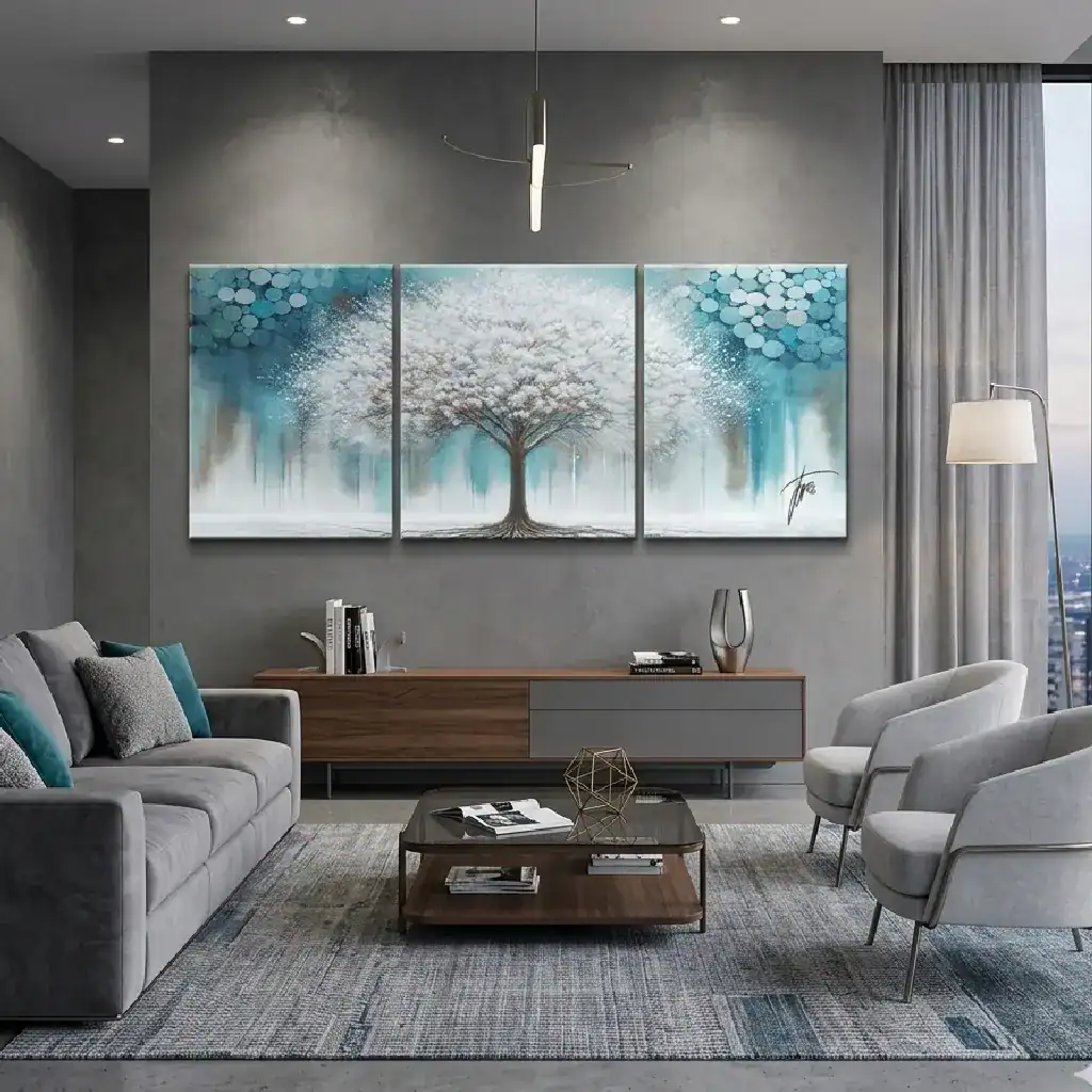 salotto moderno albero e freddo