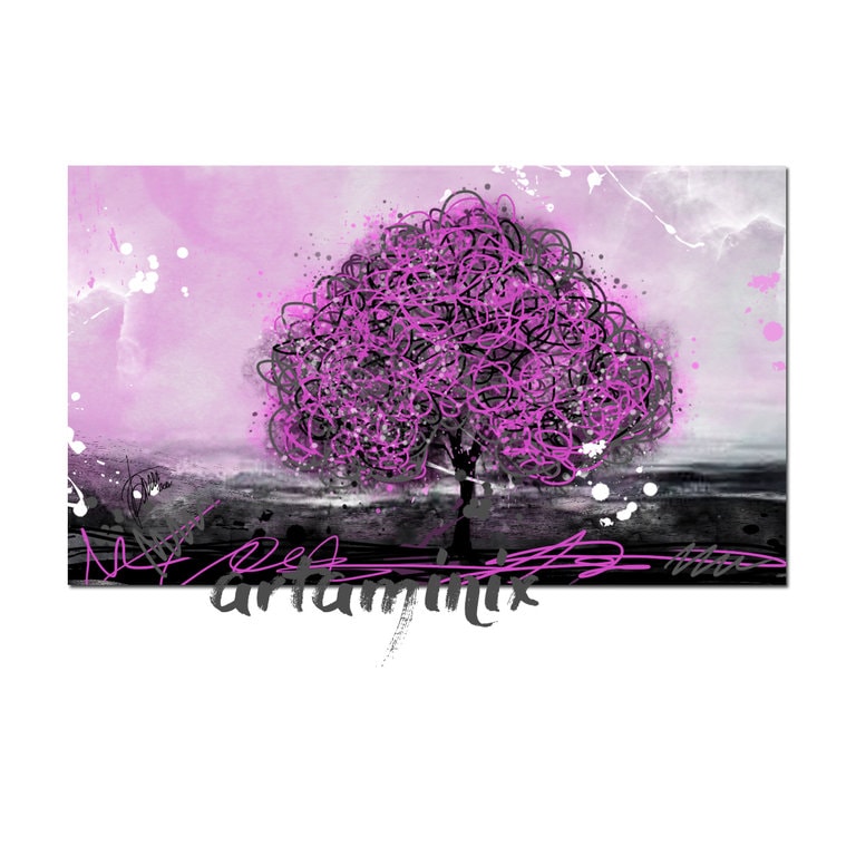 albero astratto viola con sfondo lilla