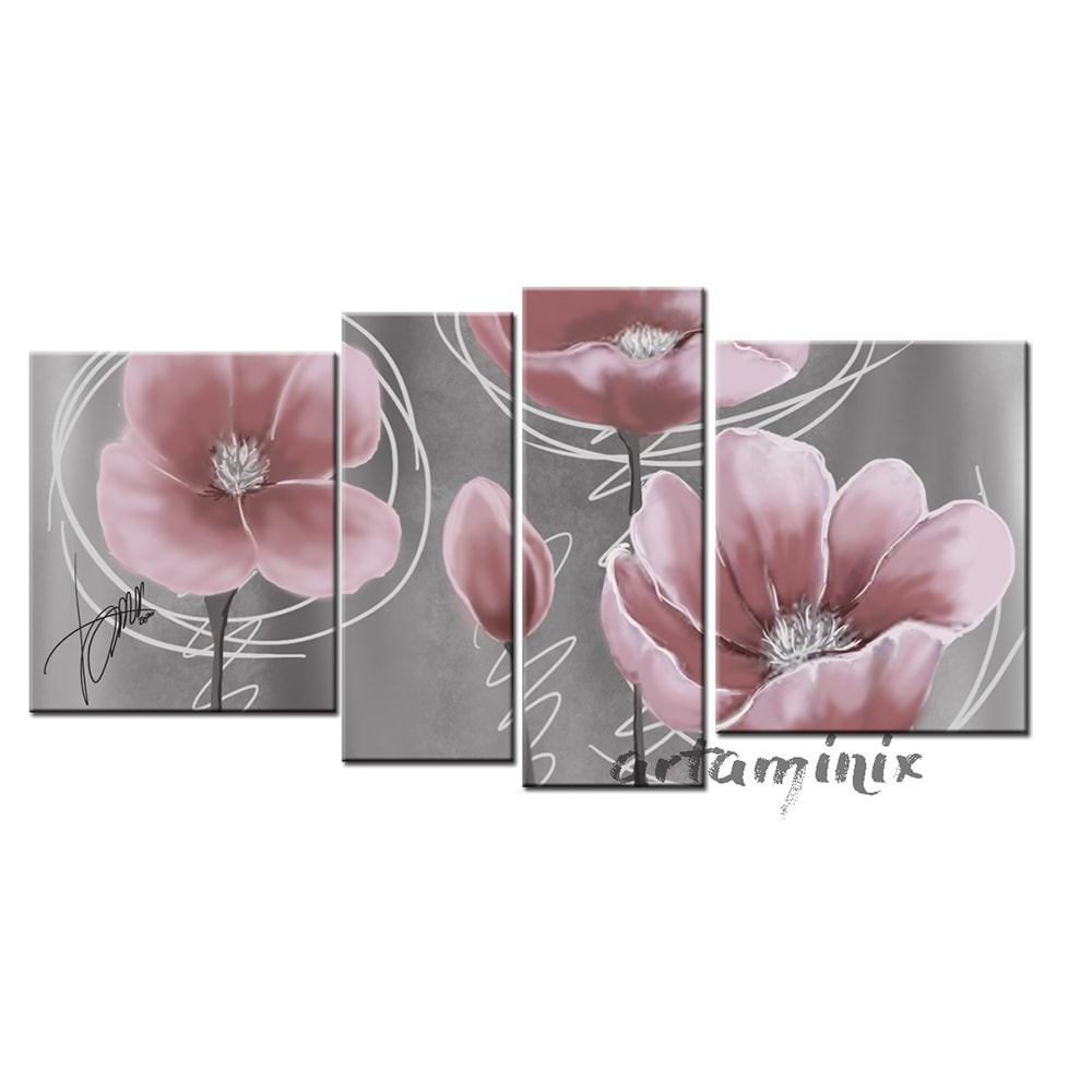 quadro floreale rosa tulipani
