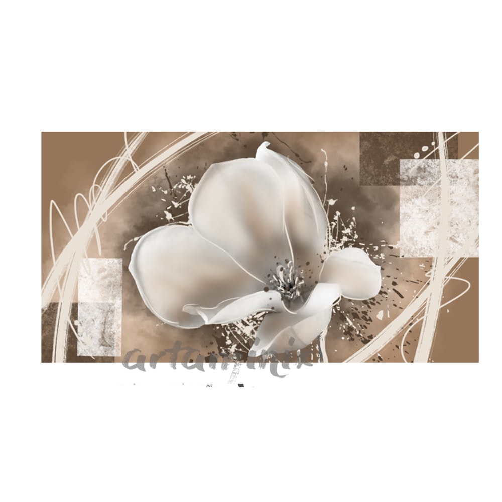 quadro magnolia bianca con sfondo tortora
