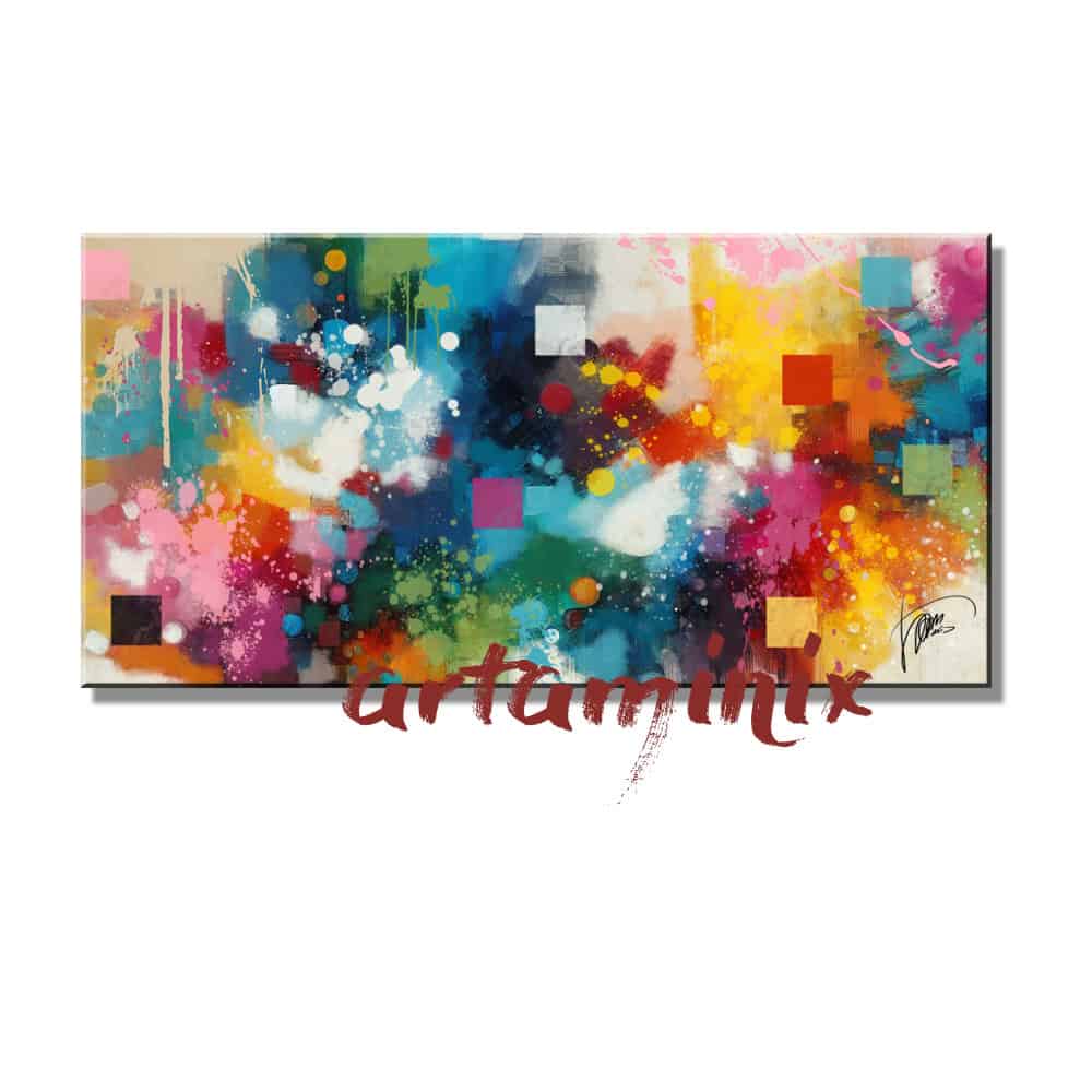 quadro dipinto astratto multicolor