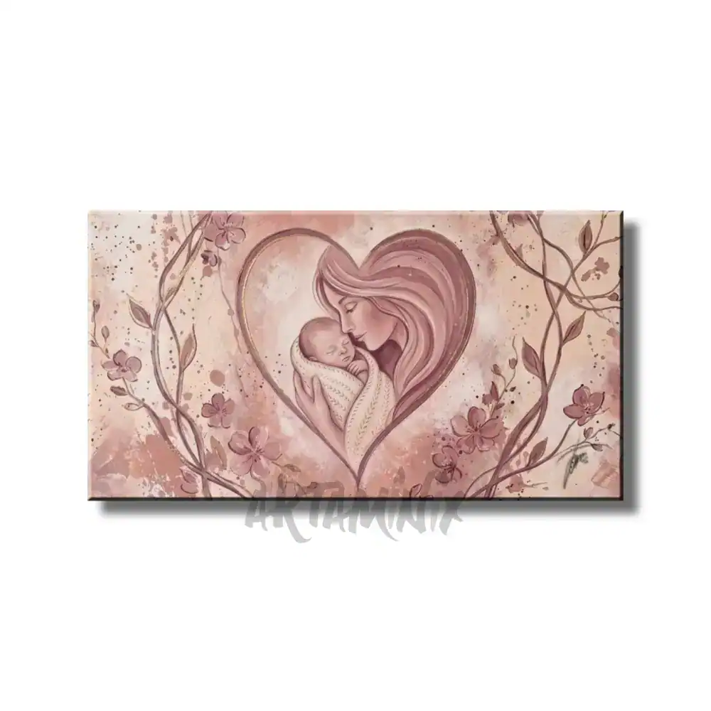 quadro moderno dipinto a mano capezzale rosa