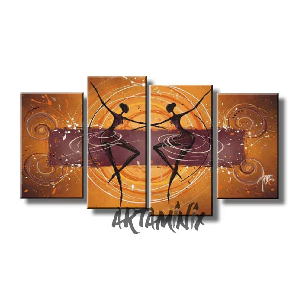 quadro etnico moderno dipinto danza scatenata