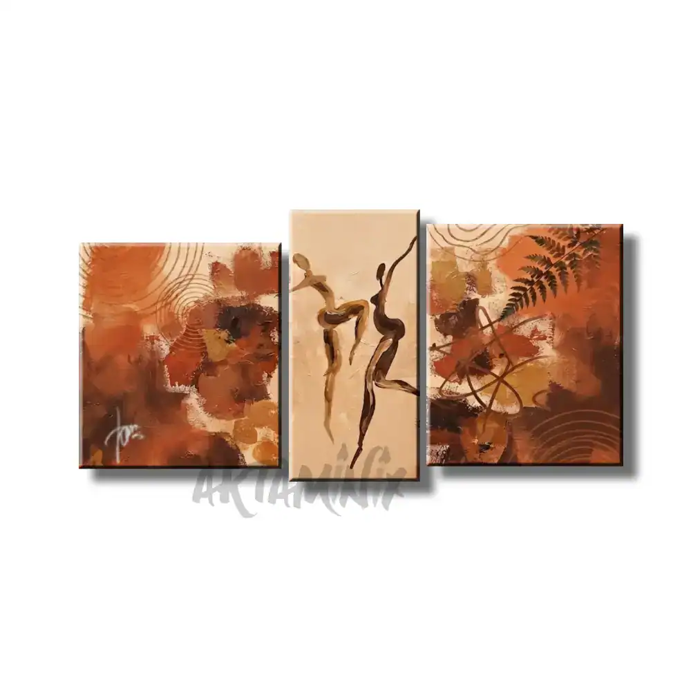 quadro dipinto a mano con danza tribale
