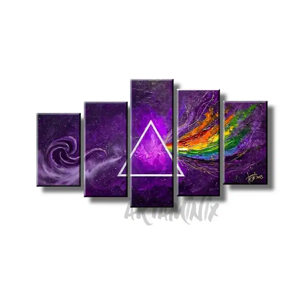 quadro dipinto a mano viola dark side viola pink floyd