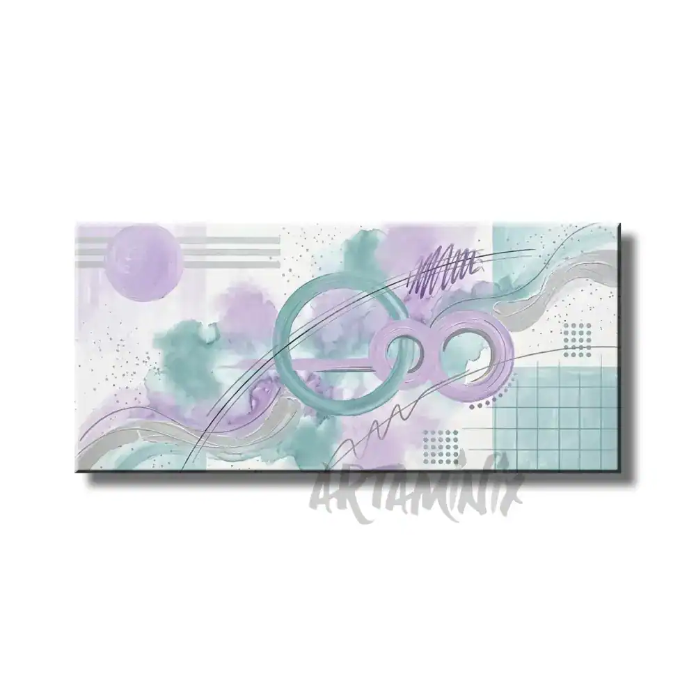 quadro dipinto a mano astratto lilla e azzurro dolcezza astratta