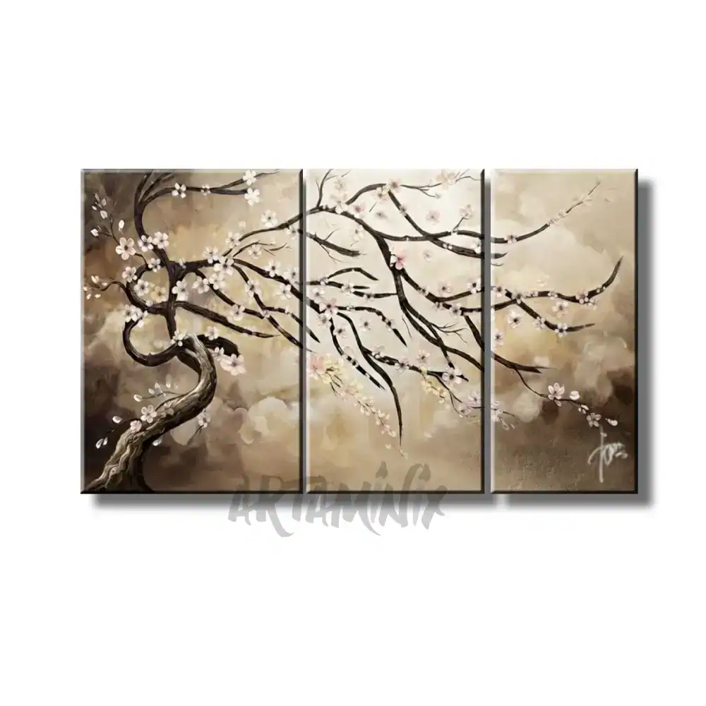 quadro dipinto a mano con fioritura