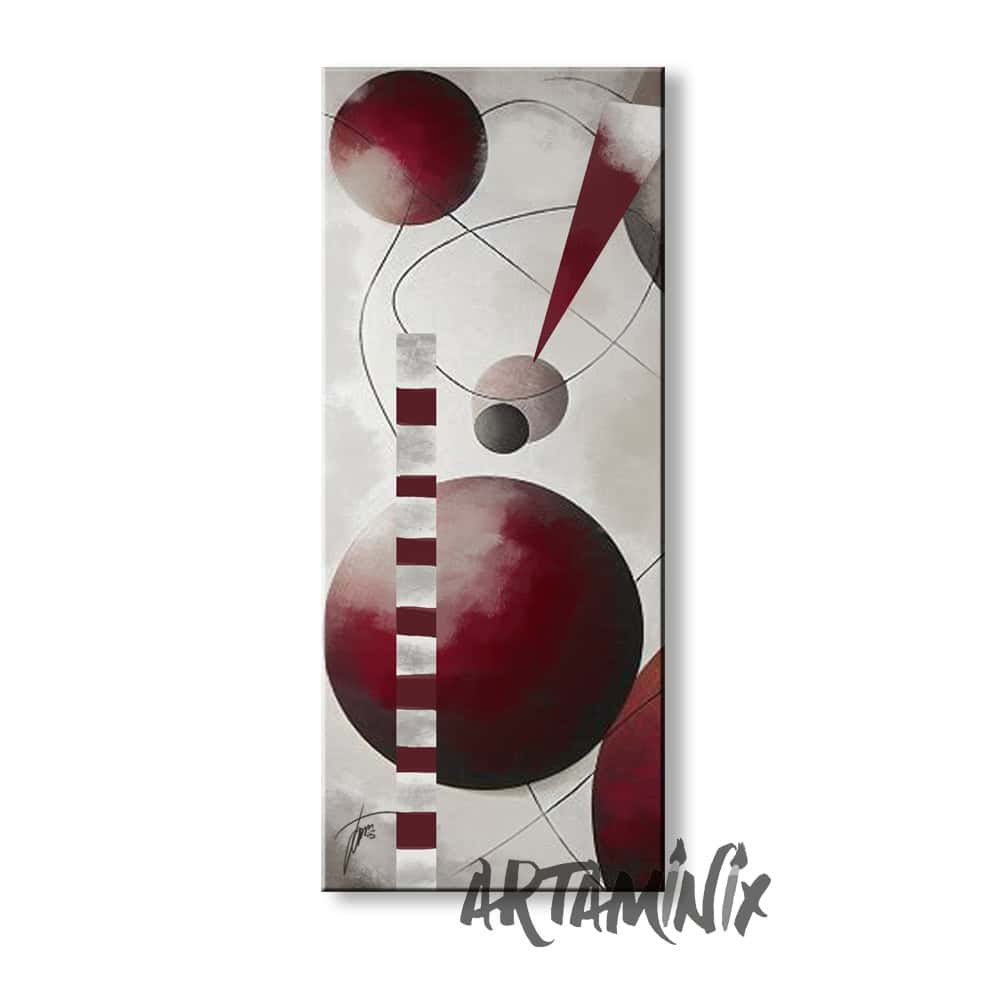 quadro astratto geometrie rosse bordeaux