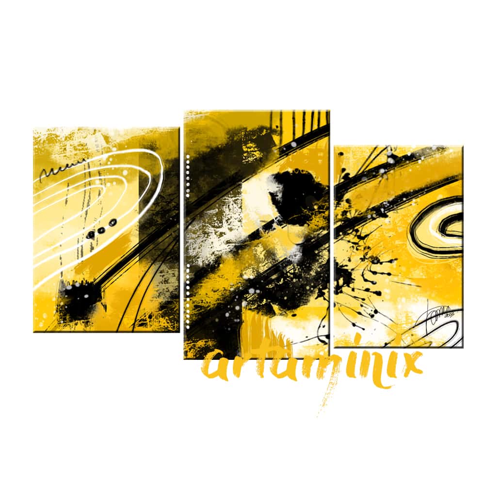 quadro moderno astratto giallo e nero