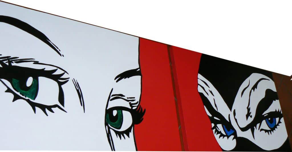 occhi eva e diabolik sfondo rosso