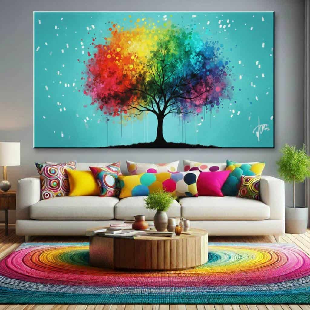 salotto moderno con quadro allegro