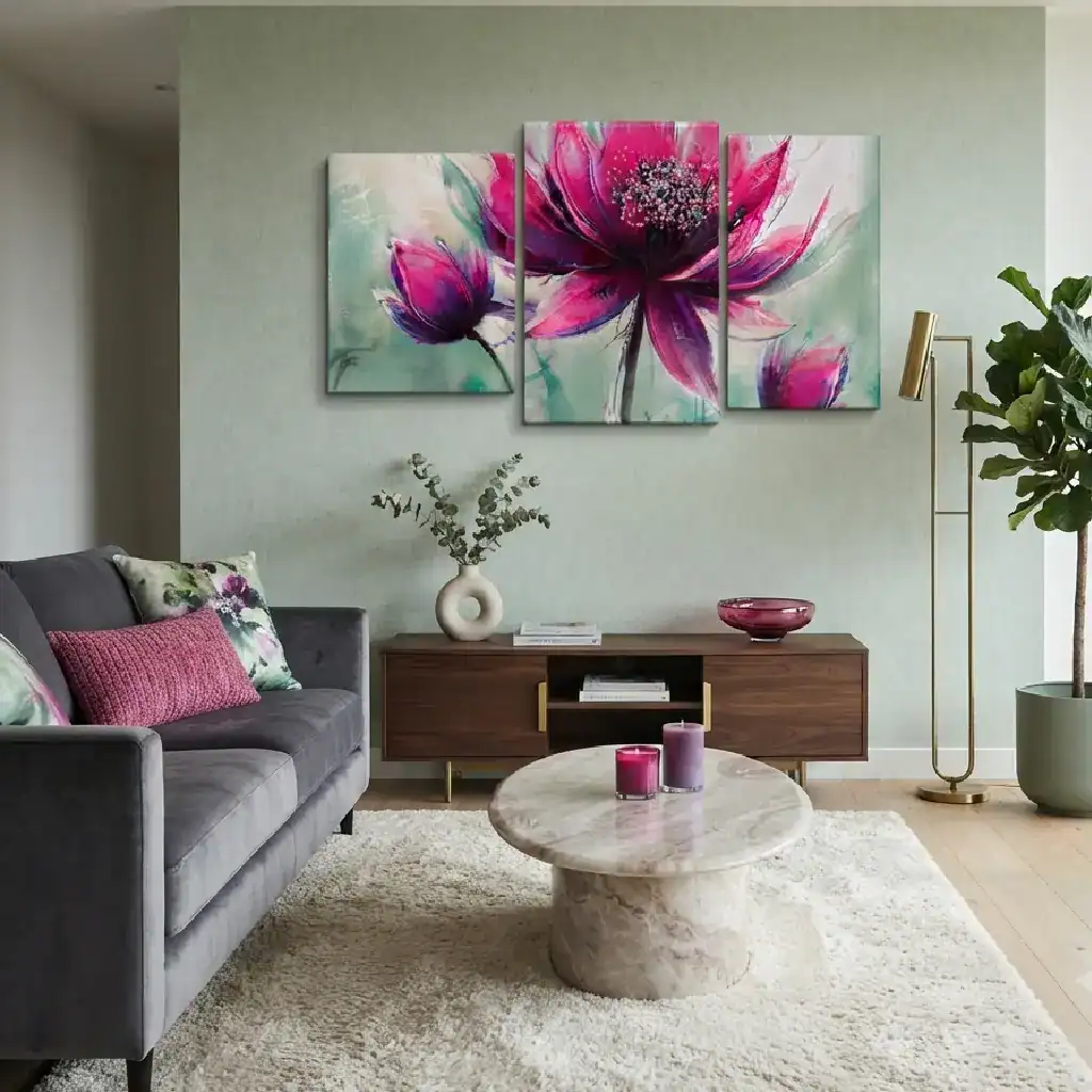 fiori fucsia sul verde