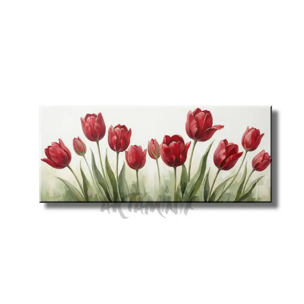 quadro dipinto a mano sbocciano tulipani