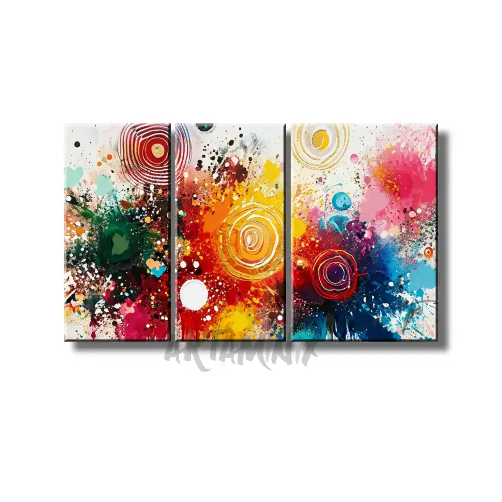 quadro dipinto a mano con schizzi di colore