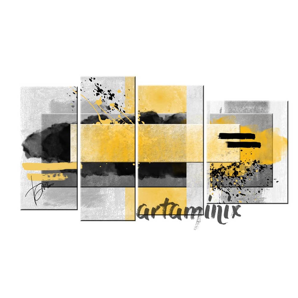quadro astratto giallo e grigio