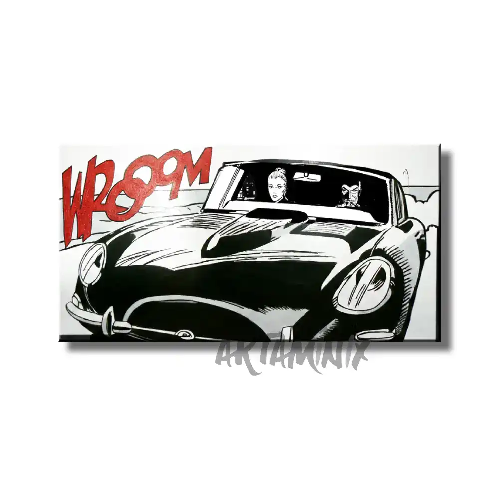 Quadro fumetto Diabolik ed eva Kant wroom