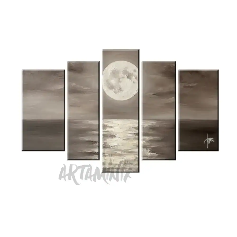 quadro dipinto a mano notte tortora