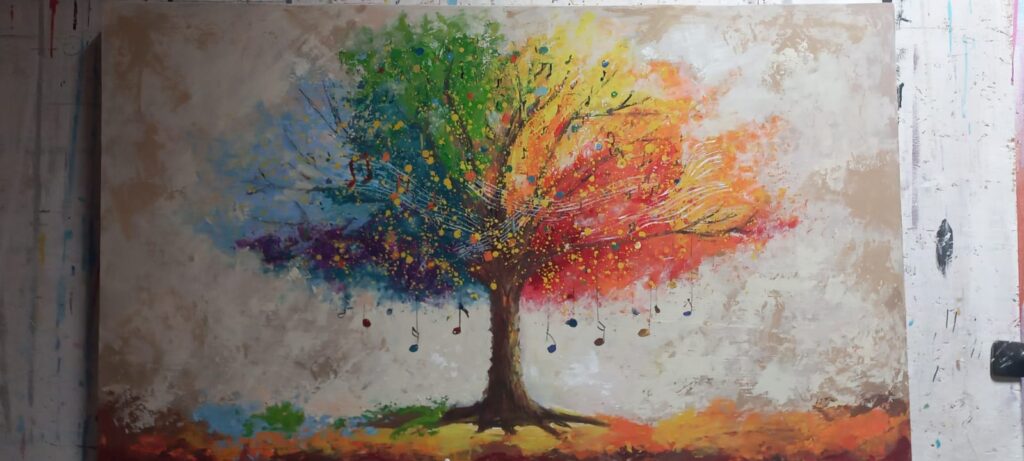 albero con note e colori