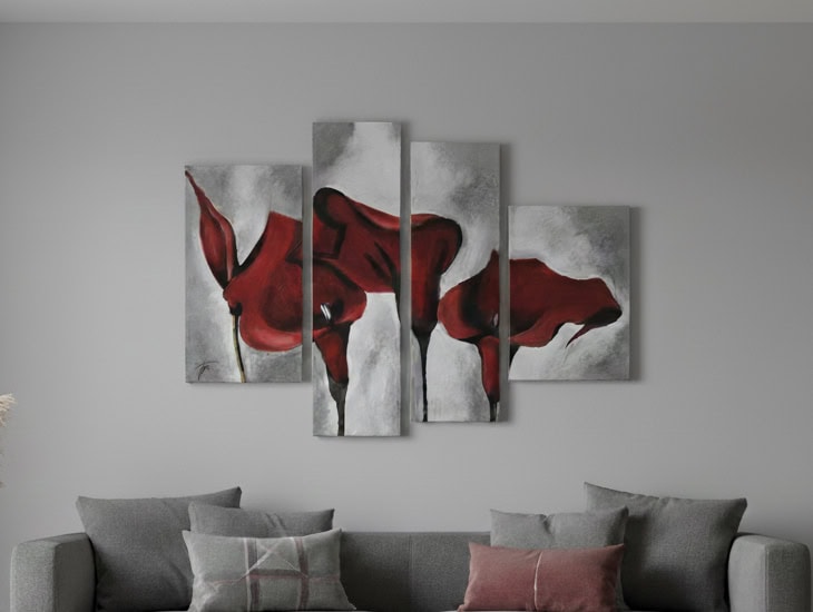 quadro appeso calle rosse divano girgio