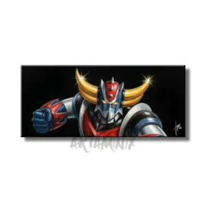 quadro moderno dipinto a mano con goldrake in attacco