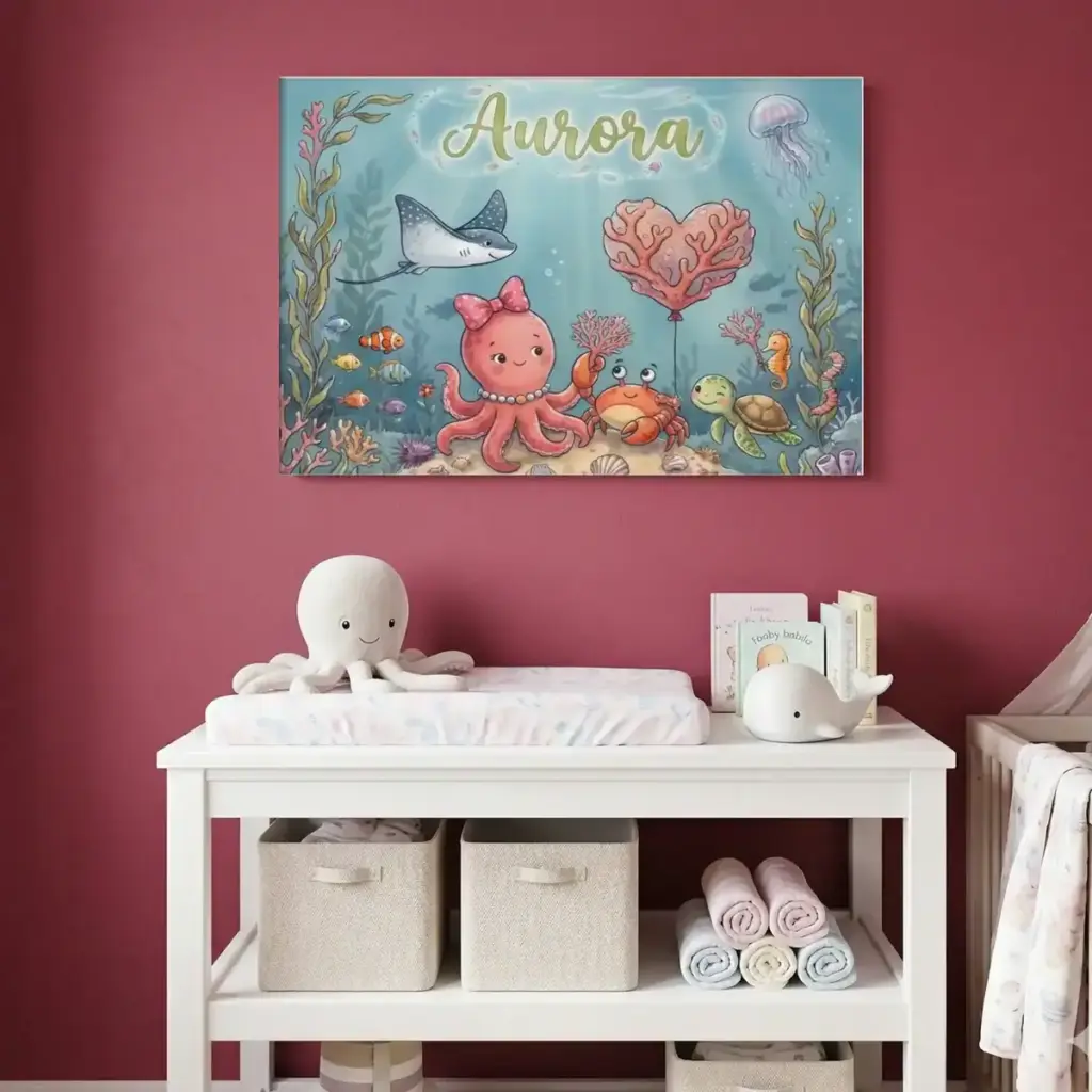 QUADRO per cameretta di bambina in fondo al mar