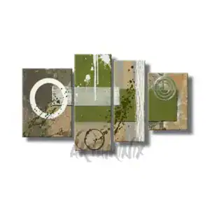 quadro moderno dipinto a mano astratto verde oliva e beige