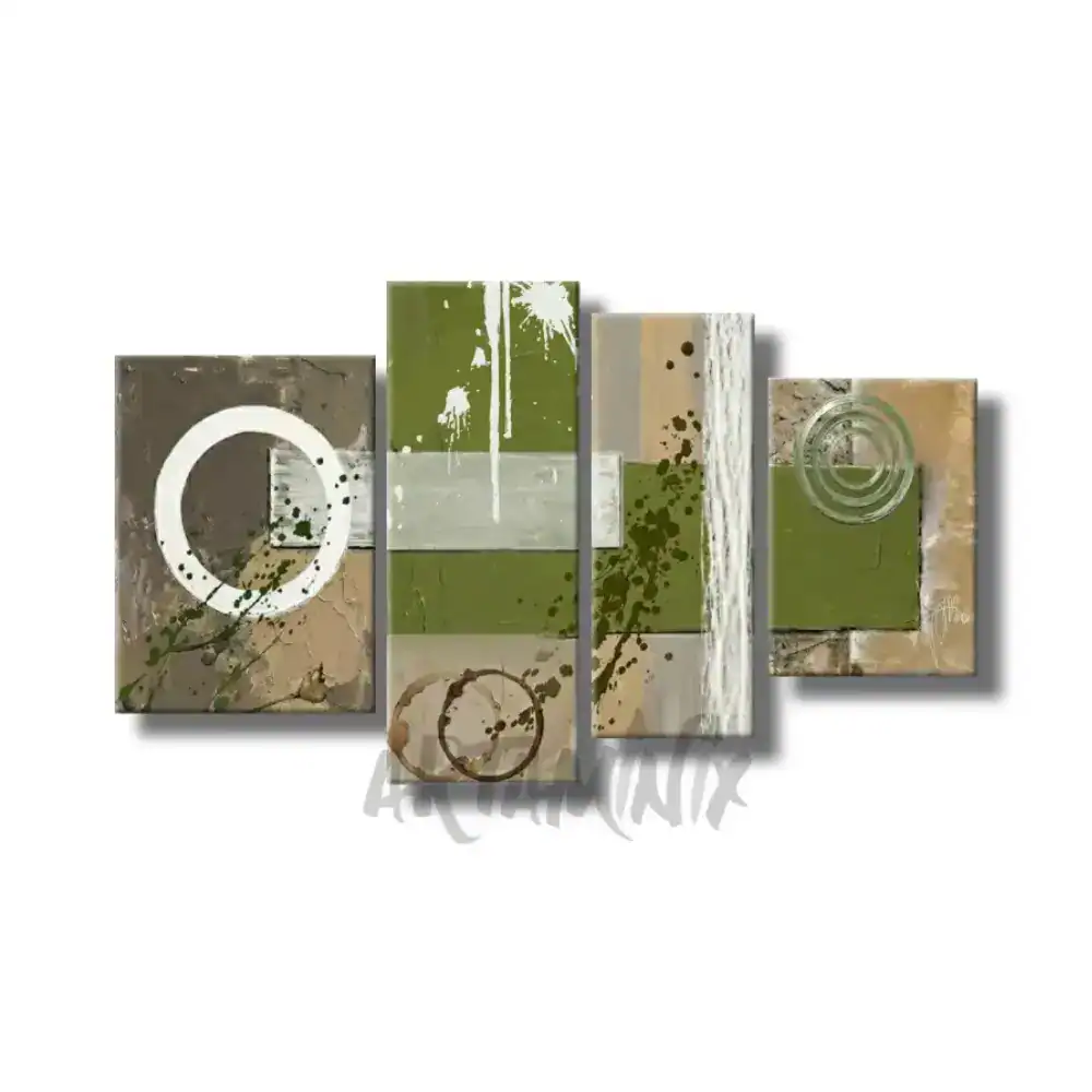 ASTRATTO VERDE OLIVA E BEIGE