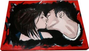 ritratto bacio rosso 3